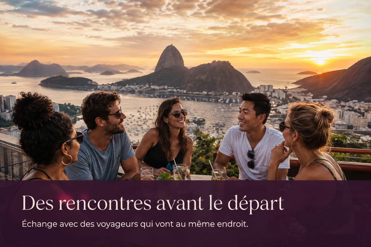 Des rencontres avant le départ — échange avec des voyageurs qui vont au même endroit.